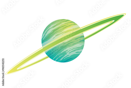 Saturn, alien planet. Space game icon. Vector cartoon fantastic illustration of cosmos object