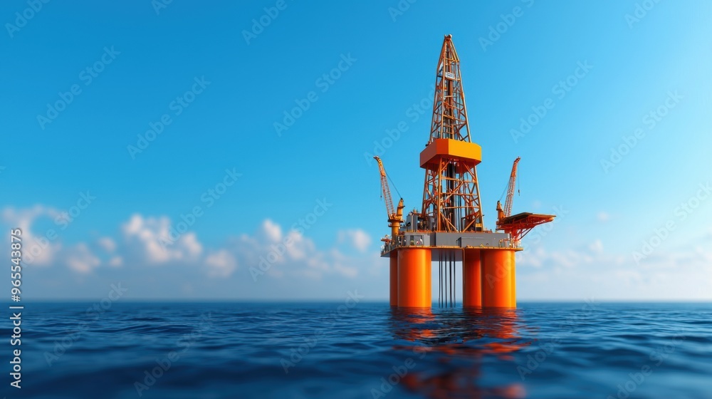 Obraz premium Oil Rigs Market Analytics Overview - with Copy Space, Selective Focus, and Quality