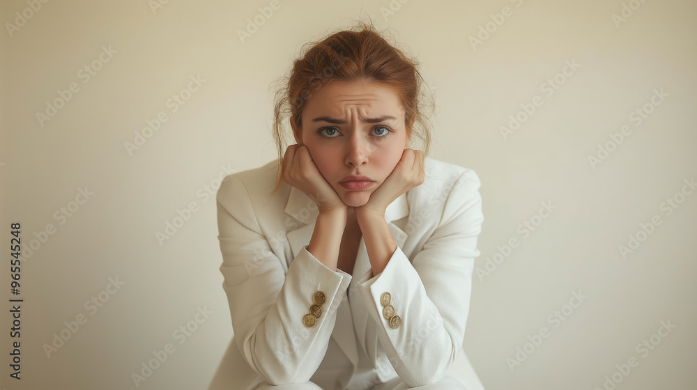The woman is upset. The woman is upset.