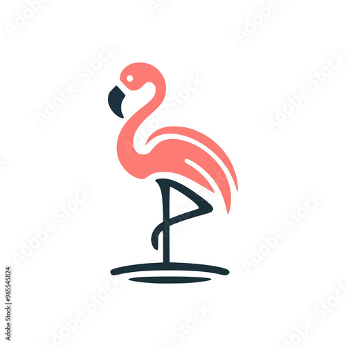 beautiful flamingo bird animal logo vector illustration template design