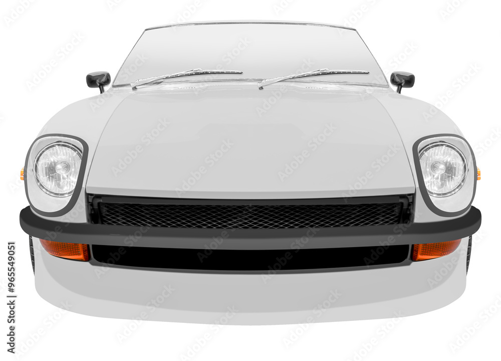 Naklejka premium Front view gray retro car