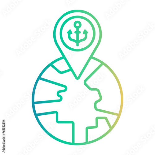 anchor Line Gradient Icon