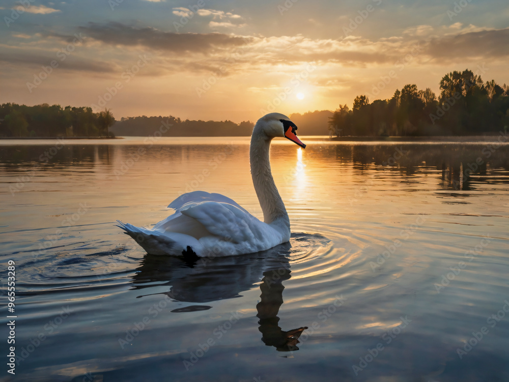 Fototapeta premium swan on the water
