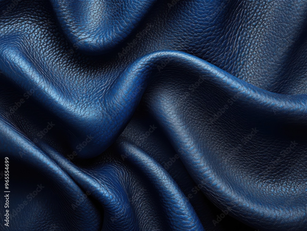 Close up of rich dark blue leather material texture background. Close up of rich dark blue leather material texture background.