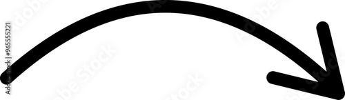 Arc arrow icon in linear style.