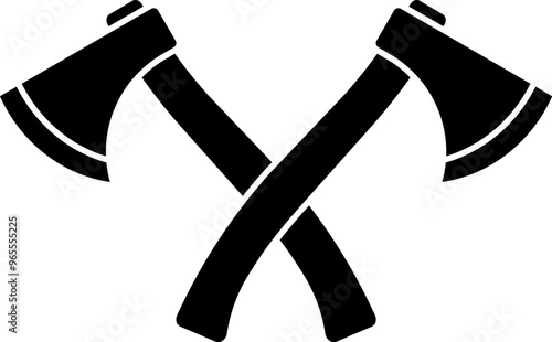 Two crossed axes icon design.
