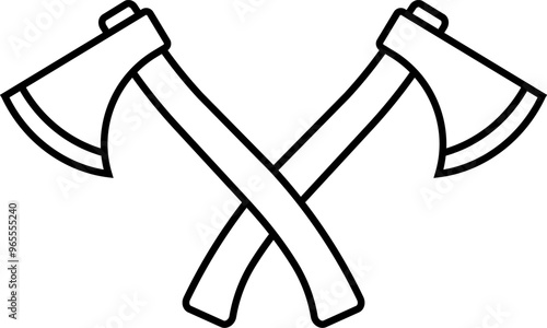 Two crossed axes icon in linear style.