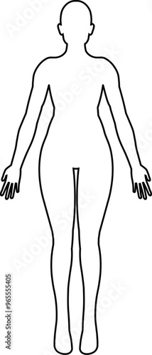 Female body shape outlined silhouette.