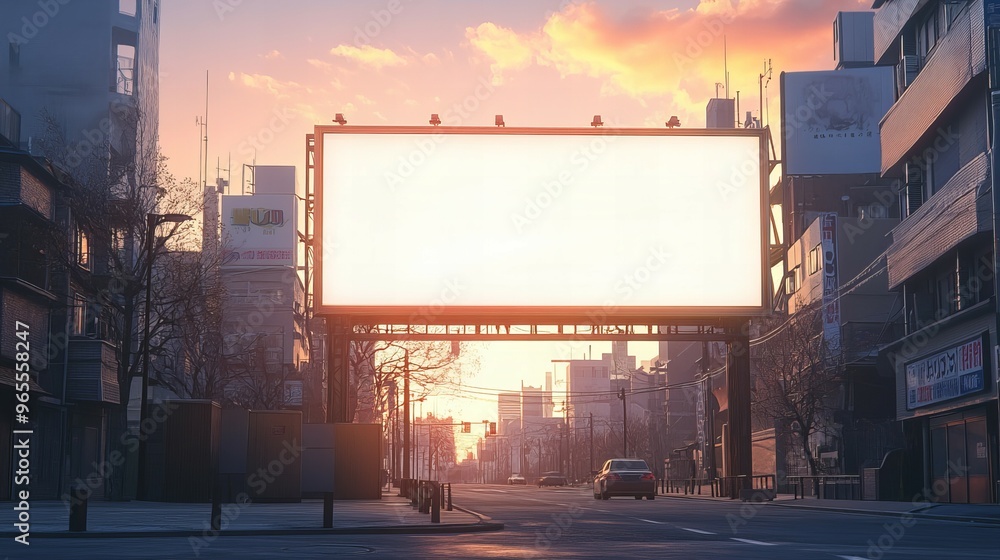 White Blank Billboard Mockup in the City During the Day New Beautiful Stock Image Illustration AI White Blank Billboard Mockup in the City During the Day New Beautiful Stock Image Illustration AI