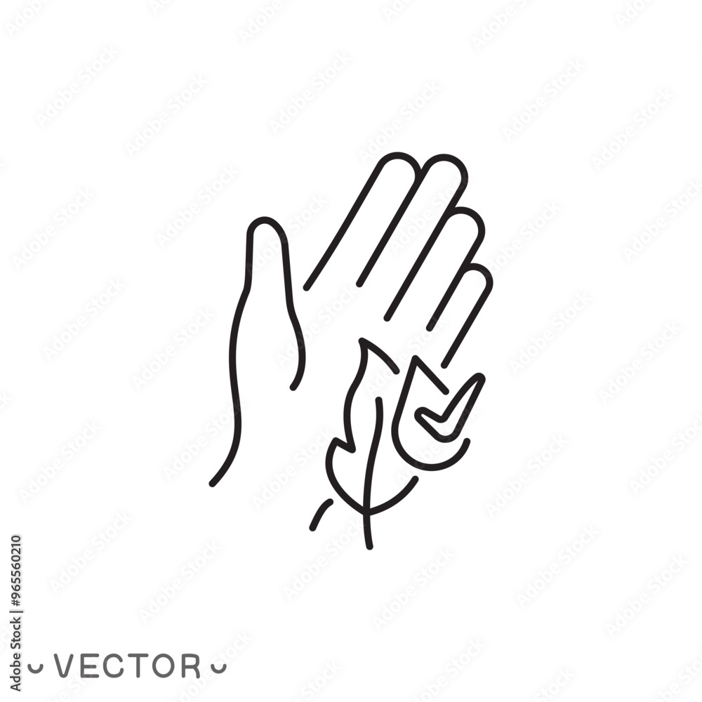 hypoallergenic icon, dermatology tested, skin and body protect, allergen free, thin line symbol isolated on white background, editable stroke eps 10 vector illustration hypoallergenic icon, dermatology tested, skin and body protect, allergen free, thin line symbol isolated on white background, editable stroke eps 10 vector illustration