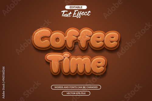 Coffee time editable text effect