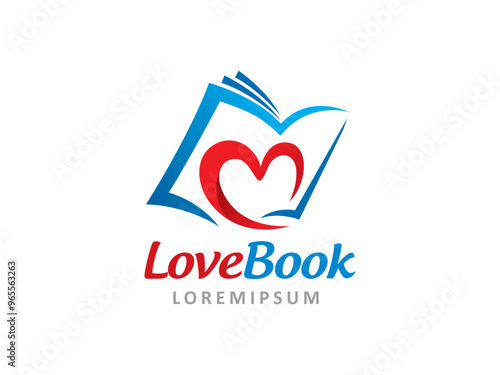 Love book logo symbol or icon template