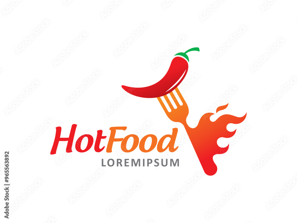 Obraz premium Hot Food logo symbol or icon template