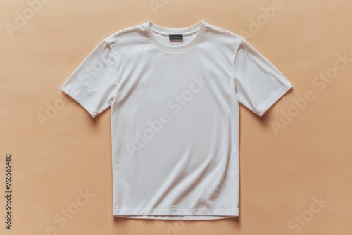 Wallpaper Mural Simple Tshirt Flatlay mockup in beige background created with generative AI Torontodigital.ca