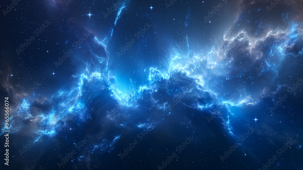 A Stunning Blue Supernova Galaxy Filled With Luminous Energy in the Vastness of Space. Generative AI A Stunning Blue Supernova Galaxy Filled With Luminous Energy in the Vastness of Space. Generative AI