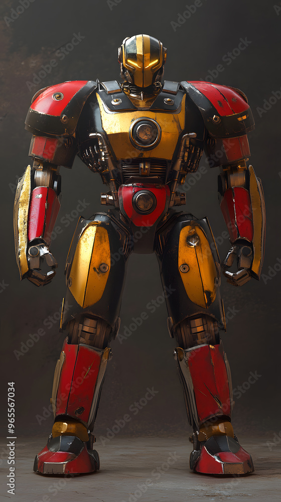 In the Japanese tokusatsu style of the Showa period, present the image of a huge robot In the Japanese tokusatsu style of the Showa period, present the image of a huge robot