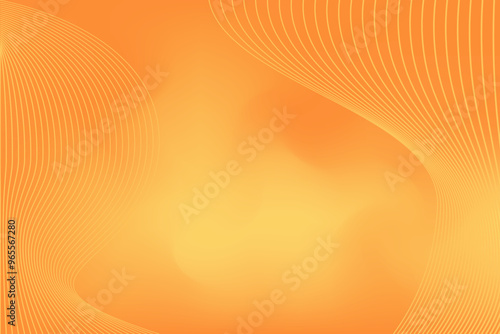 Elegant watercolor orange, yellow background with blurry gradient texture. Abstract wavy stripped shape backdrop with copy space. Great for presentation slides, poster, product display
