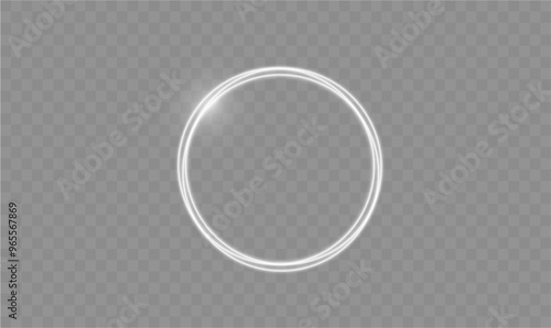 Light circle white swirl. Curved white line light effect. Darkening of the moon. Flash vector semicircle and spark light effect. Podium, radial platform.