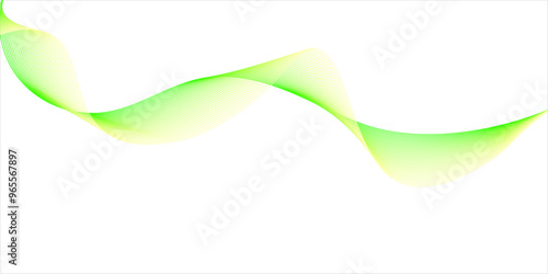 white background and green line wave