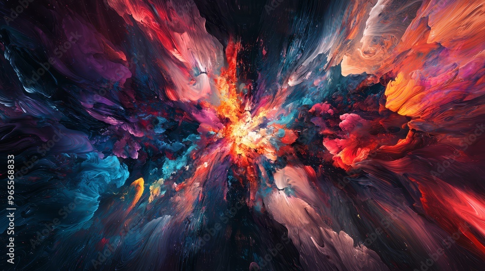 Abstract countdown to midnight depicted through evolving visuals, illustrating moments in time with vibrant colors and energetic transformations leading to a color explosion Abstract countdown to midnight depicted through evolving visuals, illustrating moments in time with vibrant colors and energetic transformations leading to a color explosion