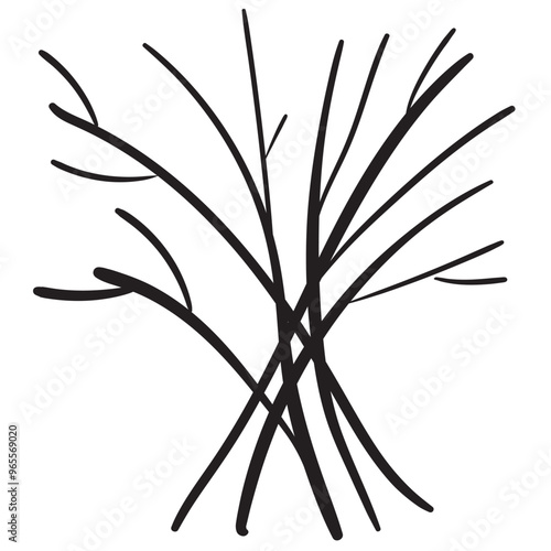 Branches pile icon isolated. Dry twigs pile ready for campfire, black sticks, boughs heap symbols