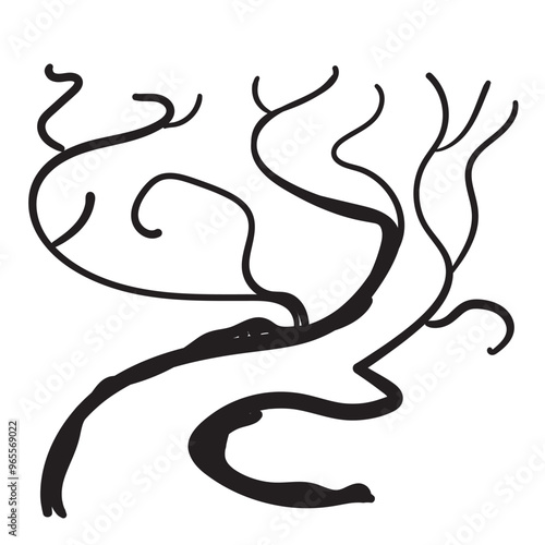 Branches pile icon isolated. Dry twigs pile ready for campfire, black sticks, boughs heap symbols
