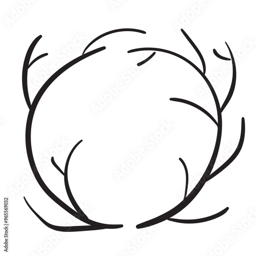 Branches pile icon isolated. Dry twigs pile ready for campfire, black sticks, boughs heap symbols