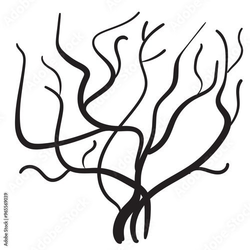 Branches pile icon isolated. Dry twigs pile ready for campfire, black sticks, boughs heap symbols