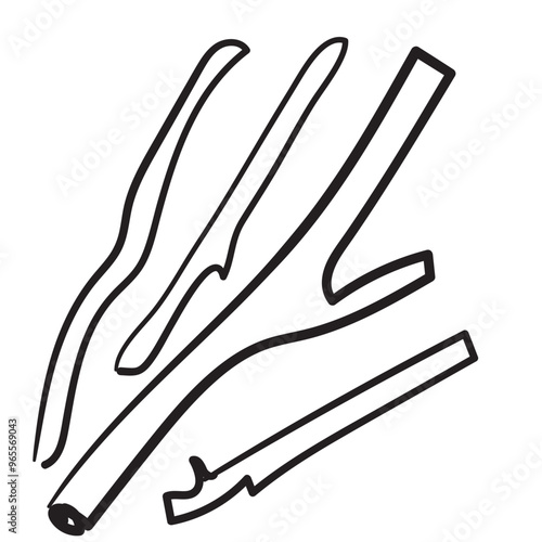 Branches pile icon isolated. Dry twigs pile ready for campfire, black sticks, boughs heap symbols