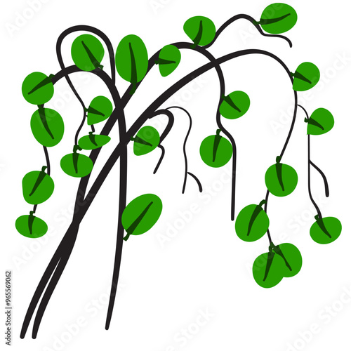 Sketch hatched leaves and twigs collection. Scribble dry branches, handdrawn sketchy plant elements