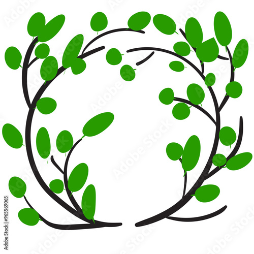 Sketch hatched leaves and twigs collection. Scribble dry branches, handdrawn sketchy plant elements