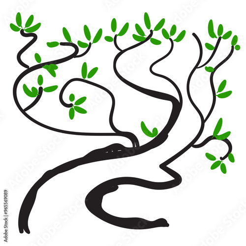 Sketch hatched leaves and twigs collection. Scribble dry branches, handdrawn sketchy plant elements