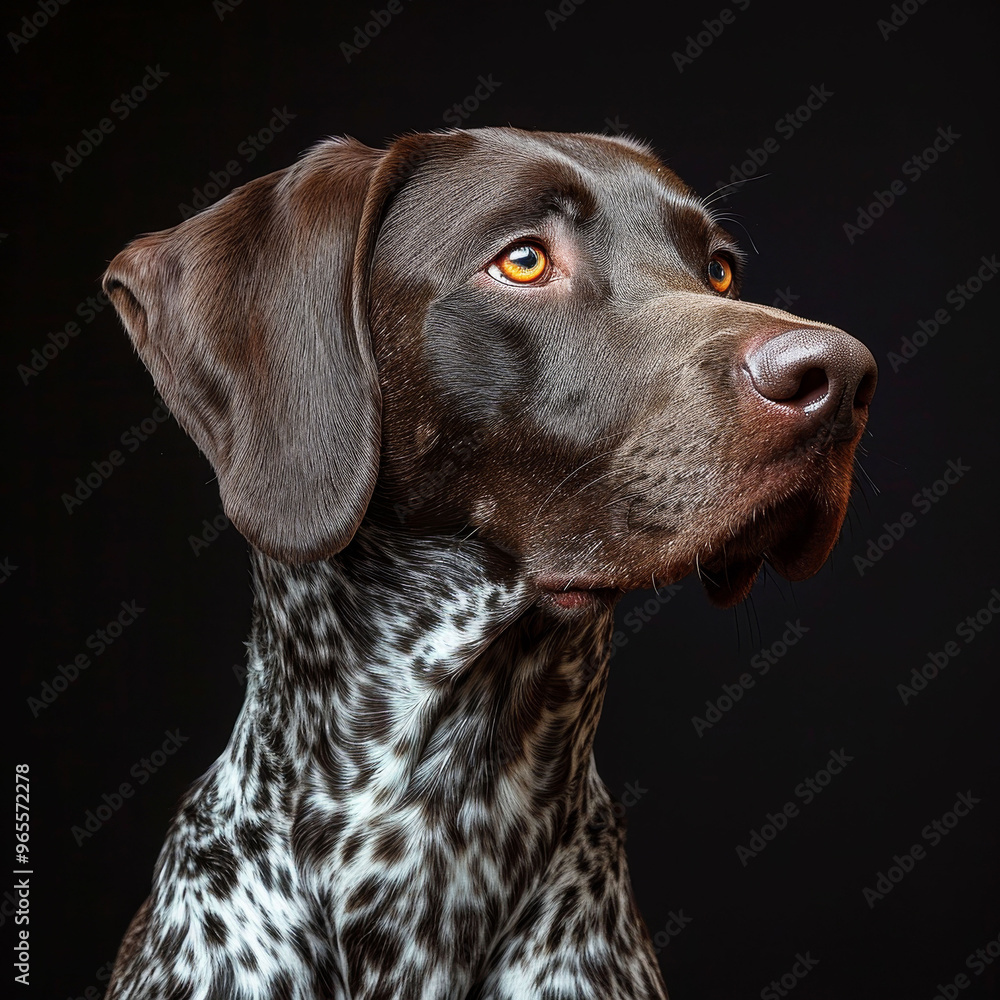 Portrait of a German Shorthaired Pointer in a studio setting Portrait of a German Shorthaired Pointer in a studio setting