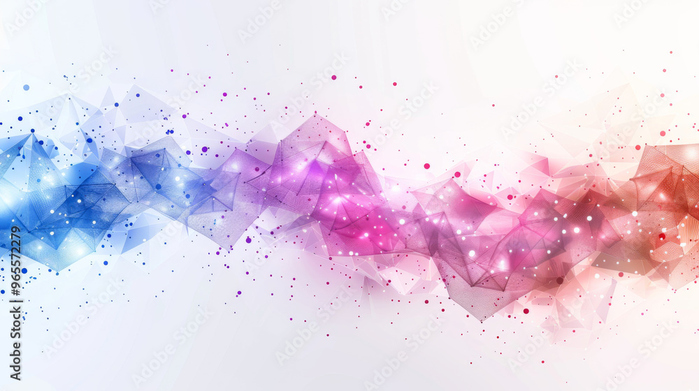 Fototapeta premium Abstract futuristic - Molecules technology with polygonal shapes on dark blue background