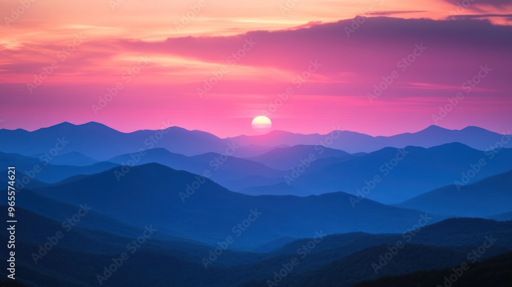 Obraz premium Sunset Over Mountains