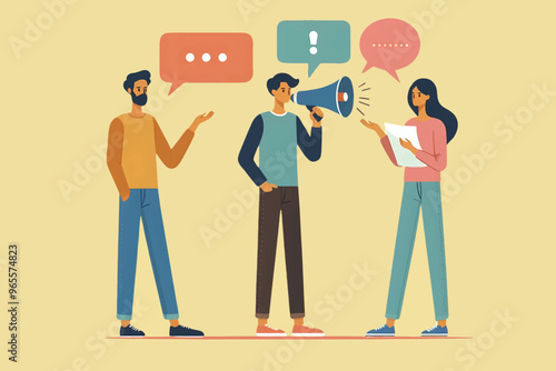 a salesman provides information and chats with customers about the products he sells