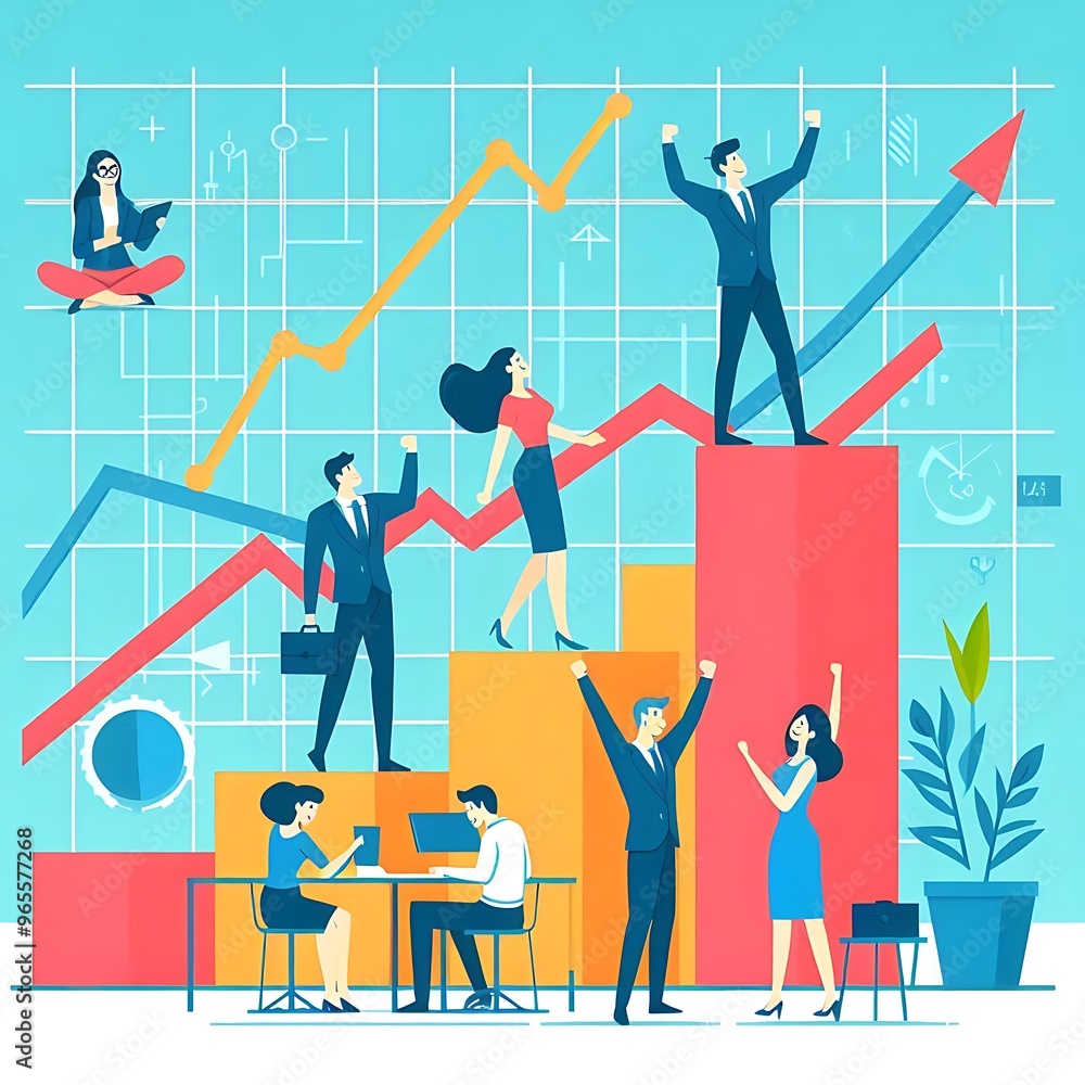 Fototapeta premium Business Grouth Charts & Graph of Business analysis