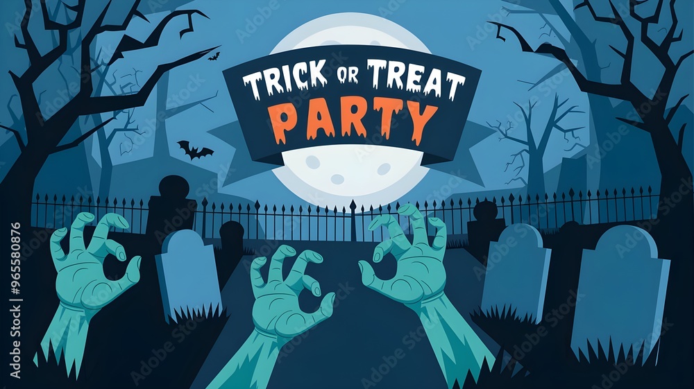 Naklejka premium halloween party flyer or poster