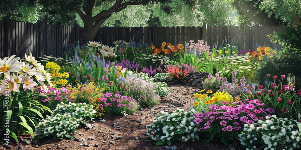 Fototapeta premium Picturesque garden setting with moat 