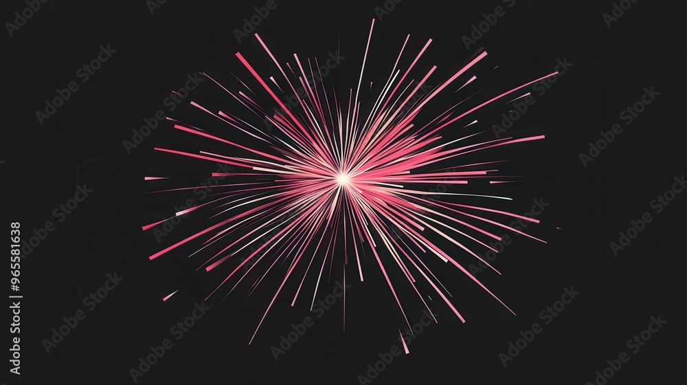 Fototapeta premium A vibrant burst of light radiates outward, creating a dynamic effect against a dark backdrop, showcasing minimalist design