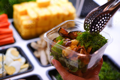 Bar vegetable and fruit salad