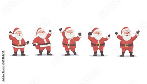 Set of Santa Clus flat icon illustration in different action illustration photo