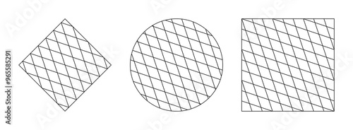 set of rhombus flag pattern outline icons. vector illustration isolated on white background