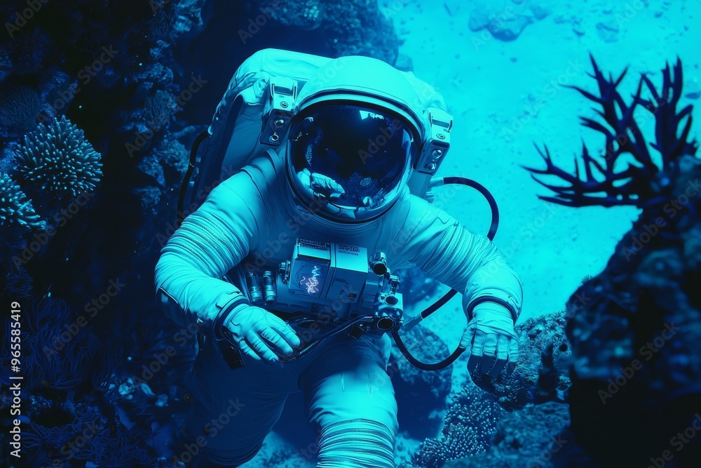The generative stock allows you to dive into the deep bright neon sea The generative stock allows you to dive into the deep bright neon sea