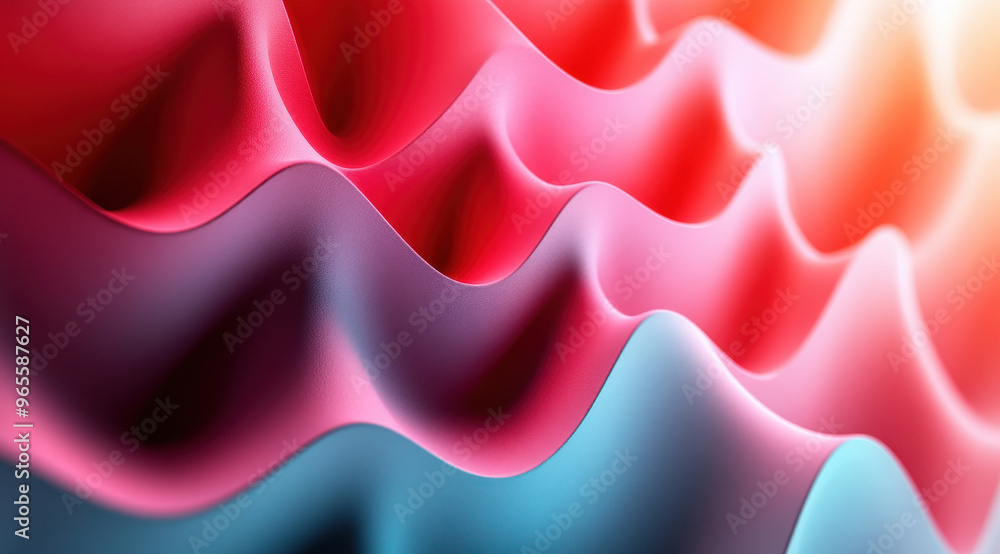 Abstract colourful wavy surface with smooth folds and gradient shades. Abstract colourful wavy surface with smooth folds and gradient shades.