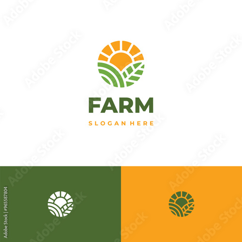 Farm land logo design modern simple minimalist concept