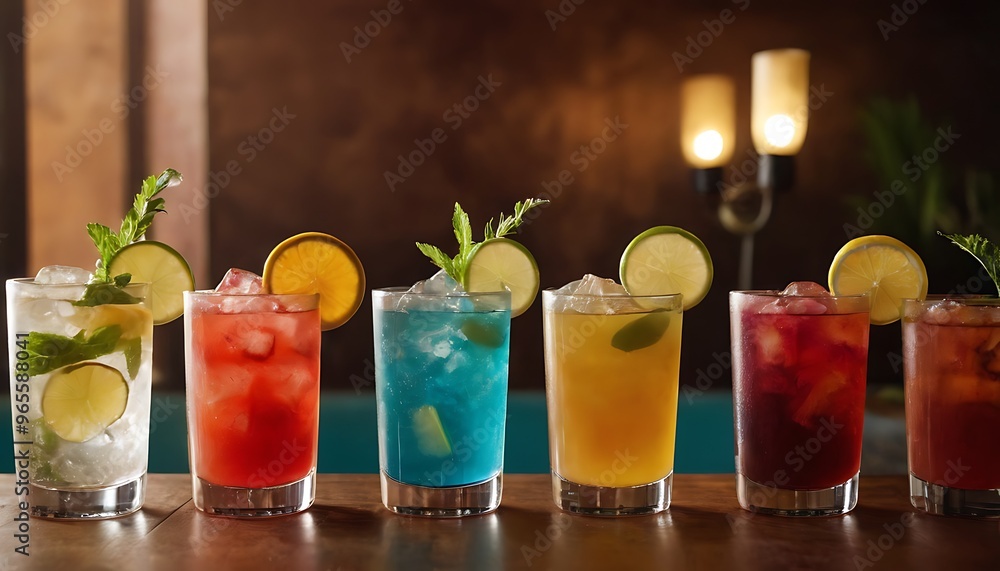 Fototapeta premium Various Summer Mocktails drinks