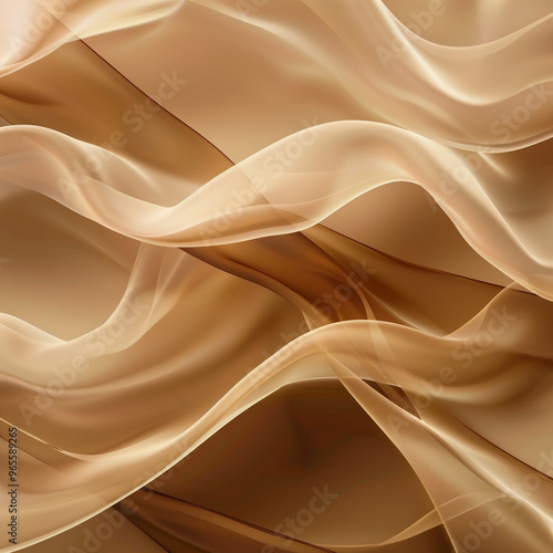 Abstract brown background with soft waves and light lines for elegant design