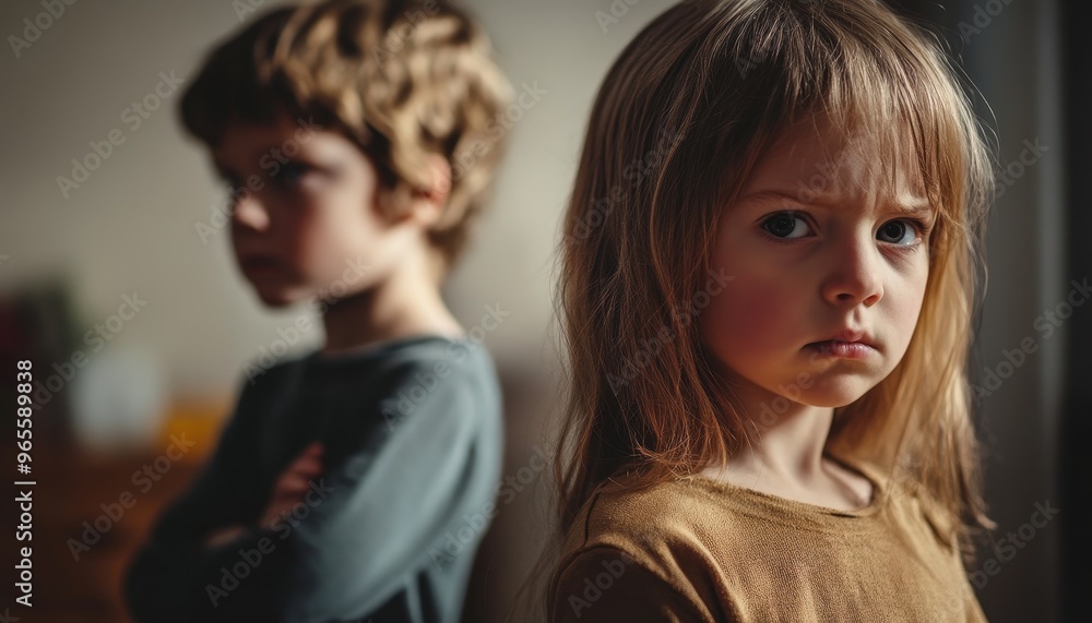 personal boundaries of children, conflict, upset boy and girl, communication problems personal boundaries of children, conflict, upset boy and girl, communication problems