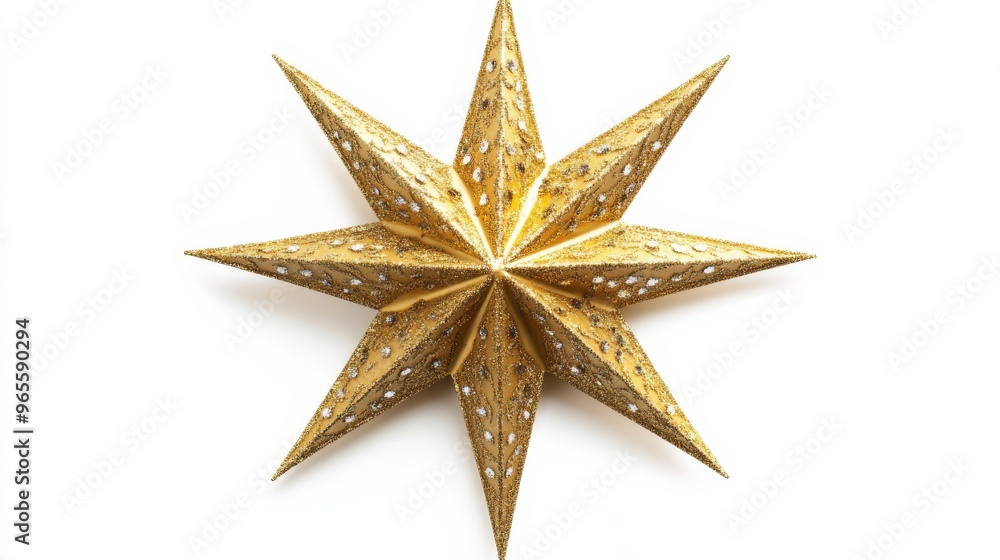 Gold Star Ornament Isolated on White Background. Gold Star Ornament Isolated on White Background.